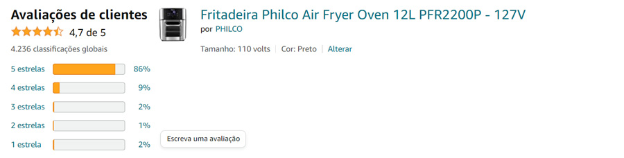 5) Air Fryer Philco é Boa? Modelo Oven Philco PFR2200 4 em 1
