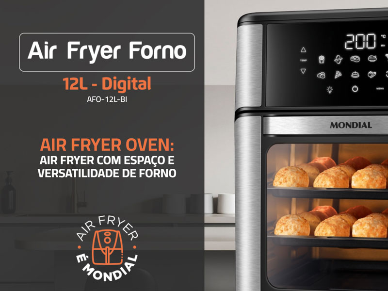 Qual as opções de cozimento da Air Fryer Oven Mondial Forno AFO-12L-BI?
