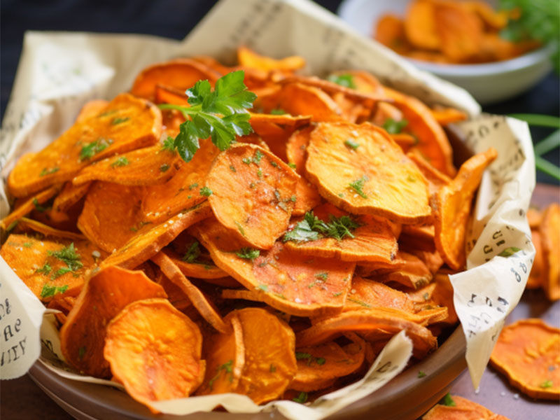 Conclusão da Receita de snack saudável e delicioso: Cenoura Chips na AirFryer